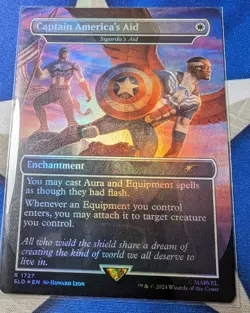Captain America's Aid MTG Marvel Secret Lair NM Foil Unplayed SLD Sigarda's - Image 1