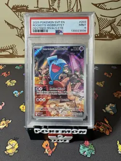 Pokemon 2025 Team Rocket's Wobbuffet 203 Promo Destined Rivals ETB PSA 9 - Image 1