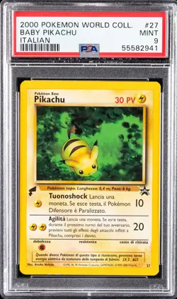 2000 POKEMON PIKACHU WORLD COLL ITALIAN #27 BABY PIKACHU PSA 9 - Image 1