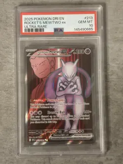 2025 Team Rockets Mewtwo EX Destined Rivals (English) PSA 10 Gem Mint Pokemon - Image 1