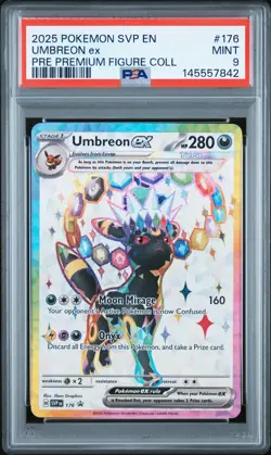 2025 POKEMON SVP EN-SV BLACK STAR PROMO #176 UMBREON EX PSA 9 - Image 1