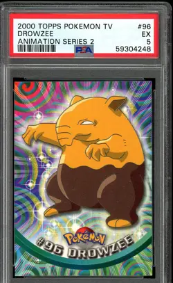 2000 TOPPS POKEMON TV ANIMATION SERIES 2 #96 DROWZEE PSA Mint 5 EX - Image 1