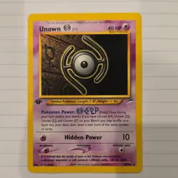 Pokemon Unown [H] Neo Destiny 1st Edition 28/105 Basic 40 HP Uncommon Nintendo - Image 1