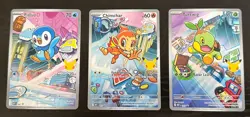 Pokemon First Partner Illustration Rare Turtwig Chimchar Piplup 30th Anniversary - Image 1