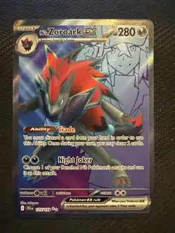 Pokemon N’s Zoroark ex Full Art 175/159 JTG Journey Together NM - Image 1