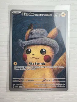 Pokemon Pokemon x Van Gogh Museum Grey Felt Hat Pikachu Promo SVP 085 - Image 1