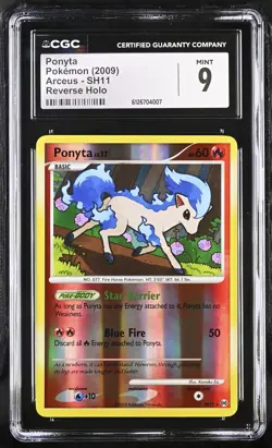 CGC 9 MINT Ponyta 2009 Arceus SH11 Reverse Holo Pokemon Card - Image 1