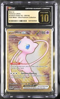Mew ex 205/165 GOLD METAL CARD CGC 10.0 Pristine - Image 1