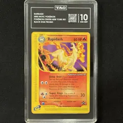 GEM MINT 10 Rapidash #51 Pokemon Center NY Black Star Promo Card WOTC POP 77 TAG - Image 1