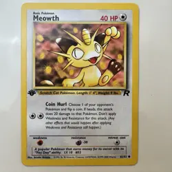 Meowth 1st ed Team Rocket 62/82 TCG Card Common - Image 1
