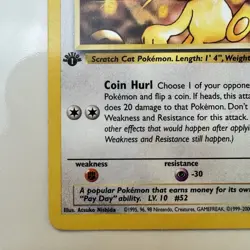 Meowth 1st ed Team Rocket 62/82 TCG Card Common - Image 5