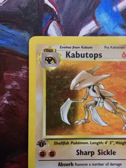 KABUTOPS 1ST EDITION 09/62 FOSSIL HOLO RARE DAMAGED POKEMON TCG - Image 2