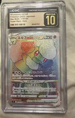 Pokemon Whimsicott VSTAR Hyper Rare Holo 119/100 Star Birth JP CGC Pristine 10 - Image 1