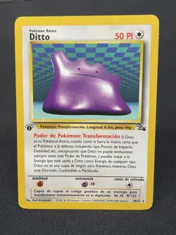 Pokemon TCG Ditto 18/62 1st Edition Spanish Fossil - Image 1