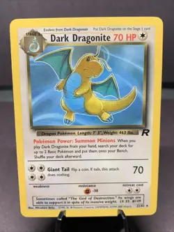 Pokemon TCG Dark Dragonite 22/82 Team Rocket Non Holo Rare WOTC VTG 2000 LP+ - Image 1