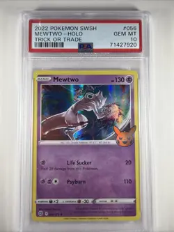 2022 POKEMON SWORD & SHIELD BRILLIANT STARS #056 MEWTWO-HOLO PSA 10 - Image 1