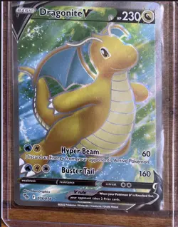 Pokemon TCG Dragonite V (Full Art) Pokemon GO 076/078 Holo Ultra Rare - Image 1