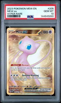 2023 POKEMON MEW EN-151 HYPER RARE #205 MEW EX PSA 10 - Image 1