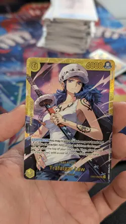 One Piece CCG Trafalgar Law Secret Rare Holo EB03-062 6000 Power - Image 1