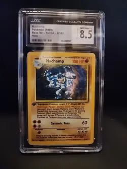 CGC 8.5 Machamp 1999 Base Set 1st Edition 8/102 Holo Pokemon graded Card nm - Image 1