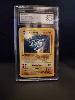 CGC 8.5 Machamp 1999 Base Set 1st Edition 8/102 Holo Pokemon graded Card nm - Image 2
