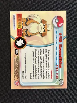 Pokemon Card - Growlithe #58 - Topps Chrome - Image 2