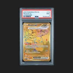 2025 POKEMON PRE EN-PRISMATIC EVOLUTIONS HYPER RARE #179 PIKACHU EX PSA 9 - Image 1