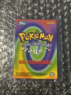 Charmander E4 of 12 - BLACK LOGO - NON-HOLO - TOPPS Pokemon Card - NM - Image 2