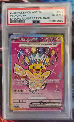 2026 POKEMON ASC EN-ASCENDED HEROES SPECIAL ILLUSTRATION RARE PIKACHU EX PSA 10 - Image 1