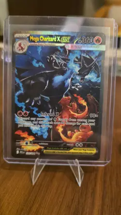 PSA WORTHY Pokemon TCG Mega Charizard X ex 125/094 Me02: Phantasmal Flames SIR - Image 1
