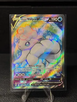 Alolan Vulpix V 173/195 Rare Ultra Silver Tempest Pokemon Holo Near Mint - Image 1