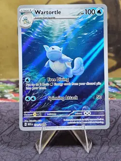 Pokemon TCG Wartortle 171/165 Scarlet & Violet 151 Illustration Rare Holo LP - Image 1