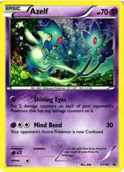 Pokemon TCG Azelf XY142 X and Y Black Star Promo Holo DMG - Image 1