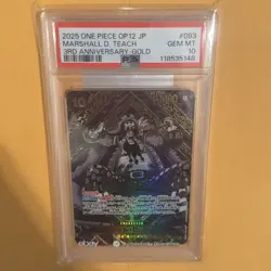 2025 One Piece Japanese Marshall D. Teach 3rd Anniversary Gold #OP09-093 PSA 10 - Image 3