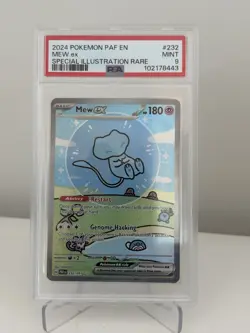 Pokemon Mew EX TCG Card 232/091 Paldean Fates Sir PSA 9 'Bubble Mew' SALE!!! - Image 1