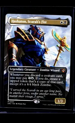 MTG Magic The Gathering Aetherdrift Commander Borderless Hashaton Scarabs Fist - Image 1