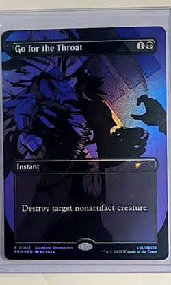 MTG Magic The Gathering Std Showdown Borderless Promo Foil Go for the Throat LP - Image 1