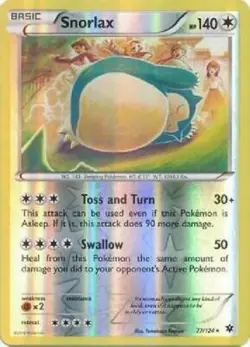1x Snorlax | XY - Fates Collide | 77/124 | Rare | Reverse Holo | LP | Pokemon - Image 1