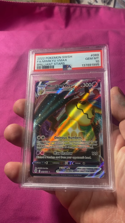 2022 Pokemon SWSH Brilliant Stars Mimikyu VMAX #069 FA PSA 10 Gem Mint - Image 2