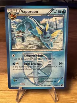 Pokemon TCG Vaporeon 20/116 Plasma Freeze, Non-Holo, Team Plasma 2013 - Image 1