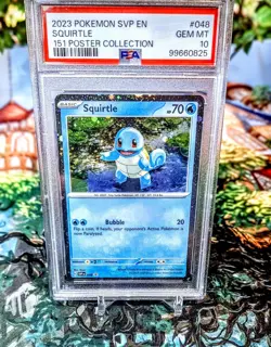 2023 Pokemon SVP EN-SV Black Star Promo 151 POSTER COLLEC #048 Squirtle PSA 10 - Image 1