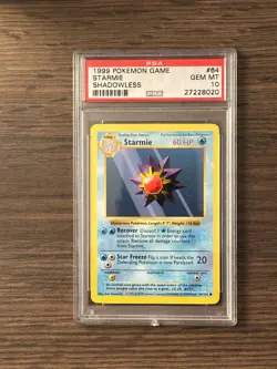 POKEMON GAME SHADOWLESS STARMIE #64 PSA10 # 27228020 - Image 1