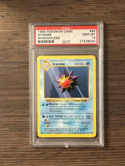 POKEMON GAME SHADOWLESS STARMIE #64 PSA10 # 27228020 - Image 3