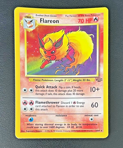 FLAREON Pokemon Card WOTC Unlimited Jungle Holo Rare 3/64 - Image 1