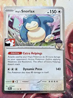 Hop's Snorlax Play! Stamped COSMO Holo Pokemon Prize Pack Series 8 Promo Card ✨ - Image 1
