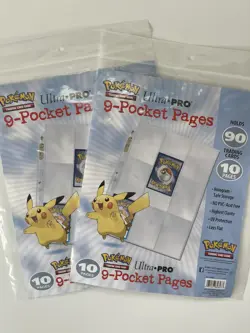 20x Ultra Pro Embossed Pikachu 9 Pocket Pages Sleeves Pokemon TCG Card Storage 74427848477 - Image 1