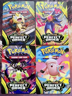 Pokemon Perfect Order Prerelease Trainer Tip Art Cards Complete Set ✨ - Image 1
