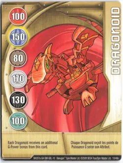 Bakugan DRAGONOID Gold Gate Card BA357a-GA-SM-GBL-10 10/48e - Image 1