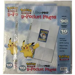 ULTRA-PRO Pokemon Embossed TCG Pikachu 9 Pocket Pages X 2 Holds 90 Cards Each 74427848477 - Image 1