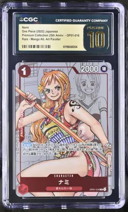 One Piece Japanese Nami OP01-016 Preium Collection 25th PRISTINE CGC 10 - Image 1